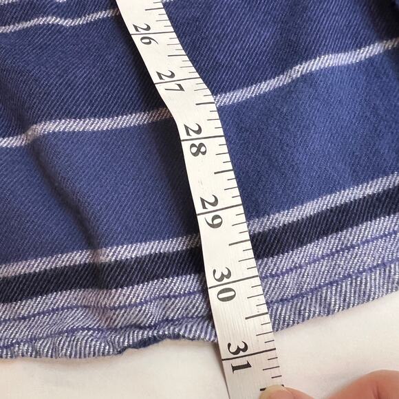 The North Face Men Arroyo Flannel Shirt XL Cotton Blue Stripe Heavy Duty Button - Picture 9 of 10